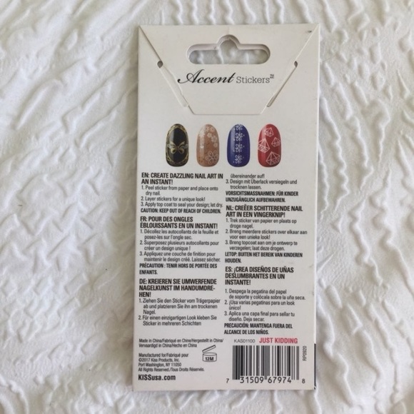 4 FOR $10 Kiss Nails Accent Stickers Nail Art - Picture 7 of 7